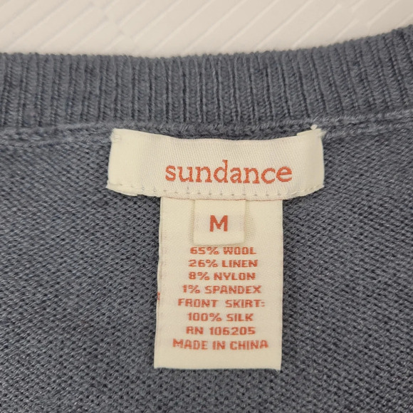 Sundance Jillian Gray Wool / Linen/ Silk Sweater Dress sz M - Picture 4 of 7